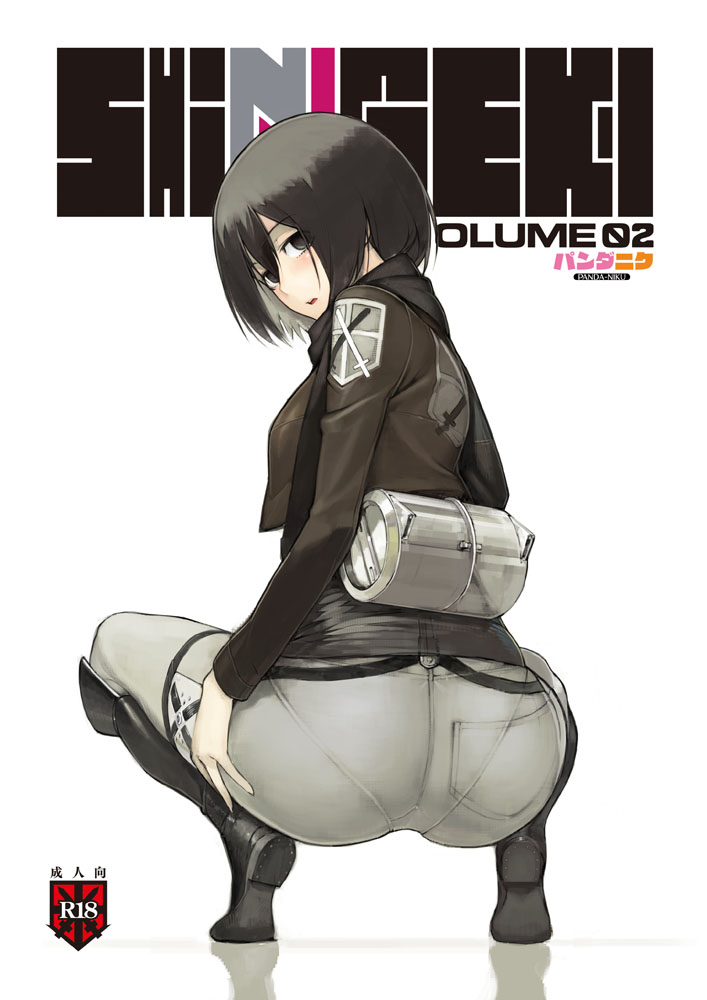 Namaniku Atk Mikasa Ackerman Shingeki No Kyojin 1girl Ass Black 