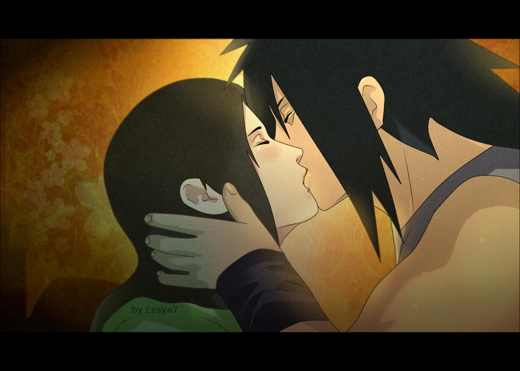 1boy 1girl black_hair couple hetero kiss lesya7 naruto naruto_(series) uchiha_madara