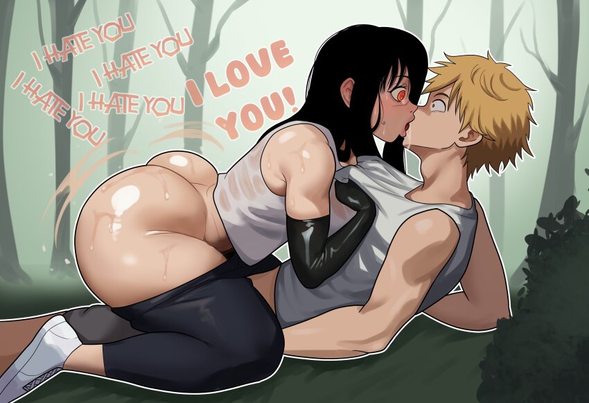 ass chainsaw_man freshnsfw kiss yoru_(chainsaw_man)