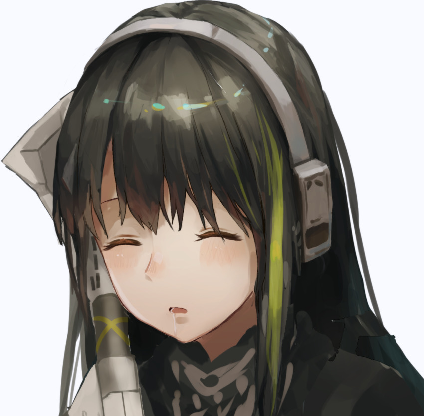 1girl ajirui girls&#039;_frontline gun m4a1_(girls&#039;_frontline) sleepy solo weapon