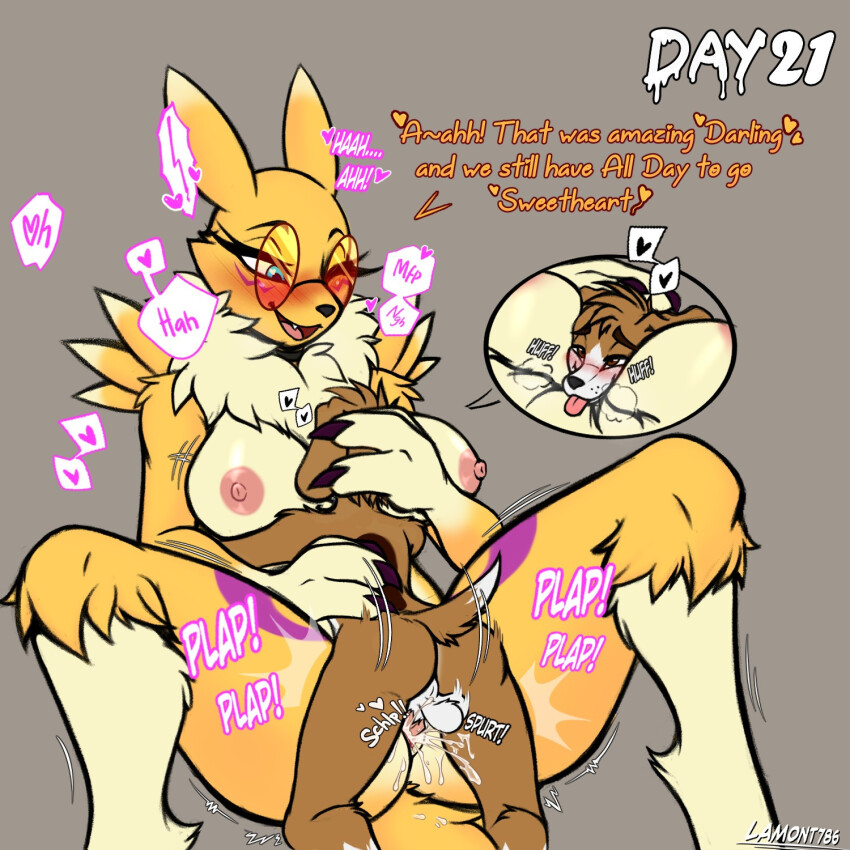 cum cum_in_pussy digimon digimon_(creature) digimon_tamers fluffy fox_girl fox_tail furry furry_female renamon sex tail