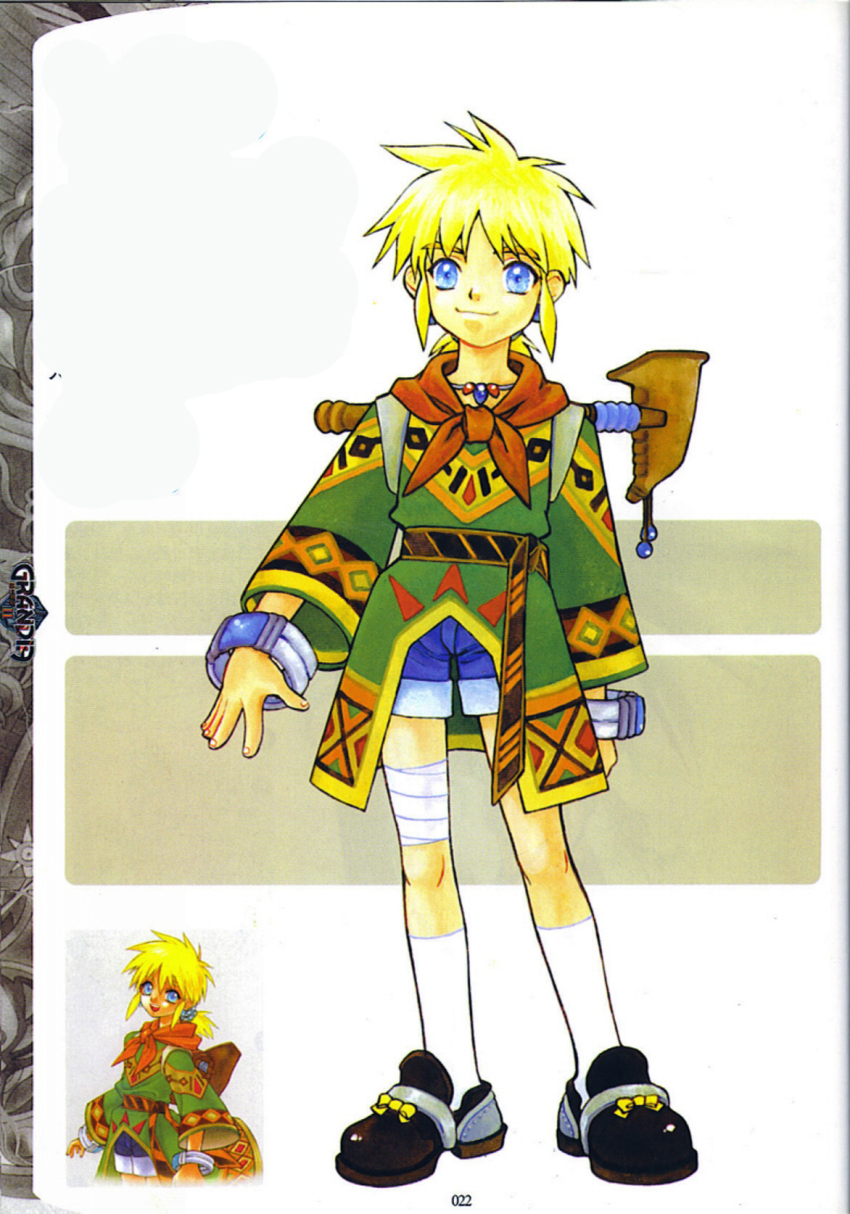 1boy androgynous game_arts grandia grandia_ii highres kanoe_youshi male_focus official_art roan_(grandia) scan solo