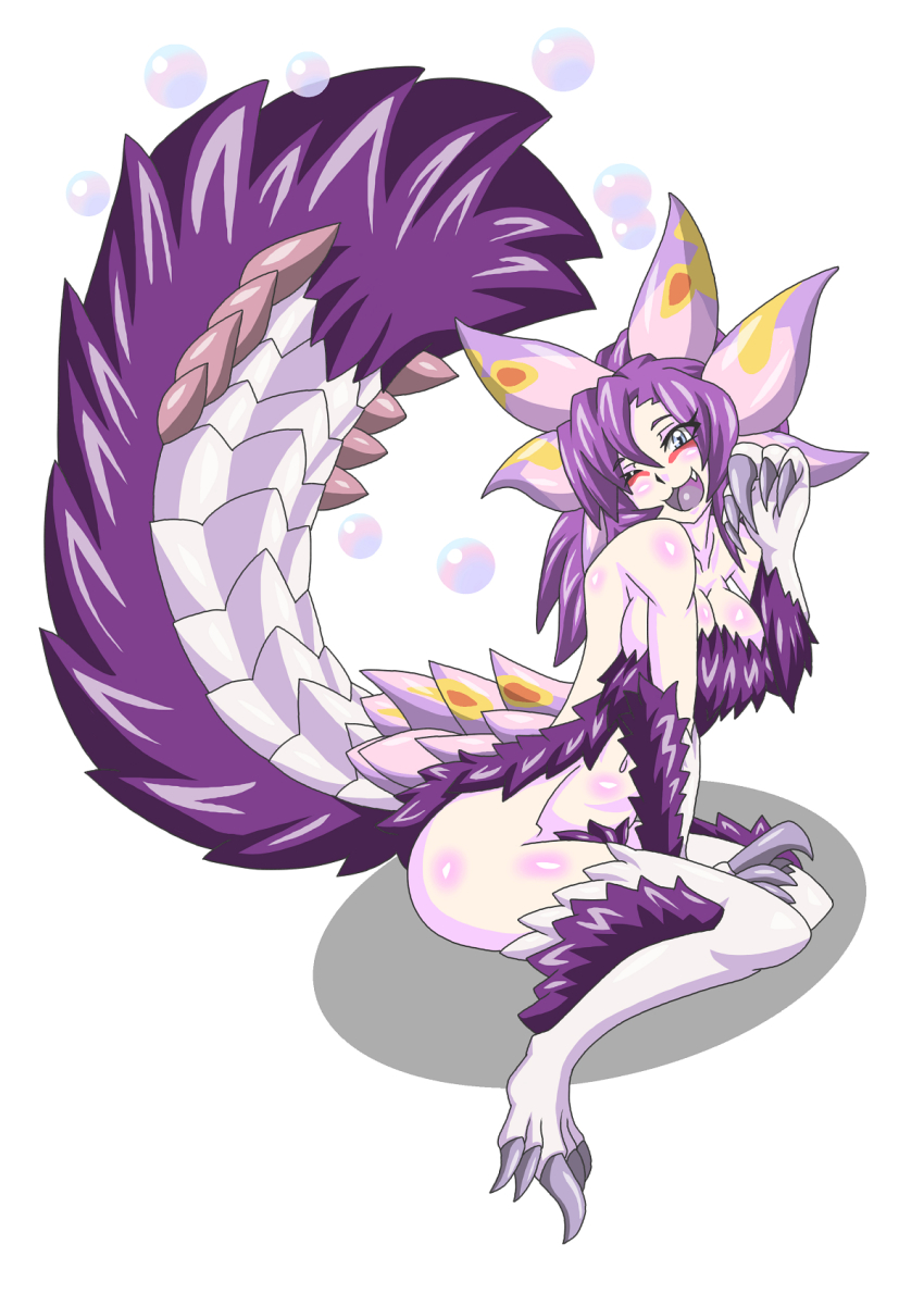 1girl breasts buti-yu fang highres mizutsune monster_girl monster_hunter_(series) personification