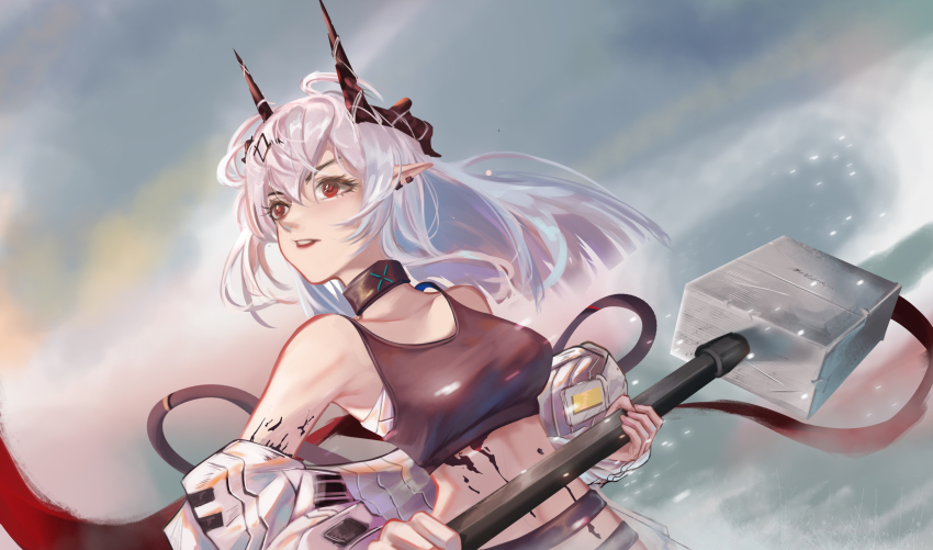 Mudrock Arknights Arknights Silver Hair Chinese Commentary