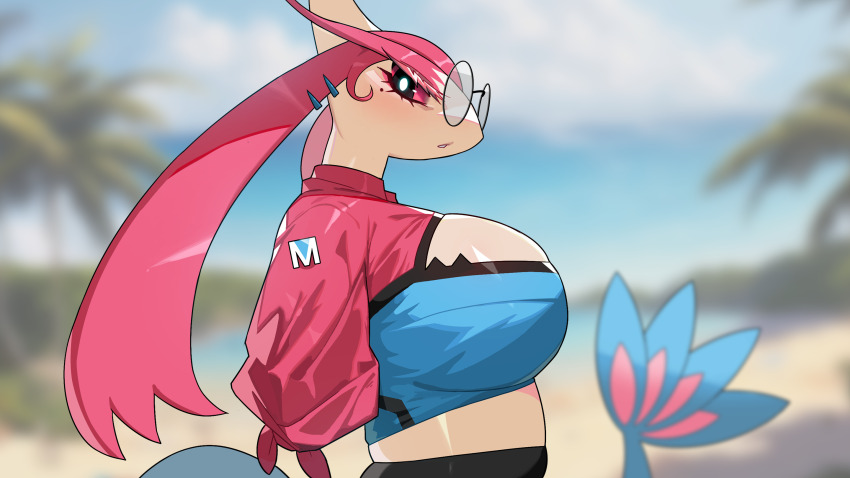 1girl creatures_(company) drunkoak furry furry_female game_freak gen_3_pokemon highres milotic nintendo pokemon