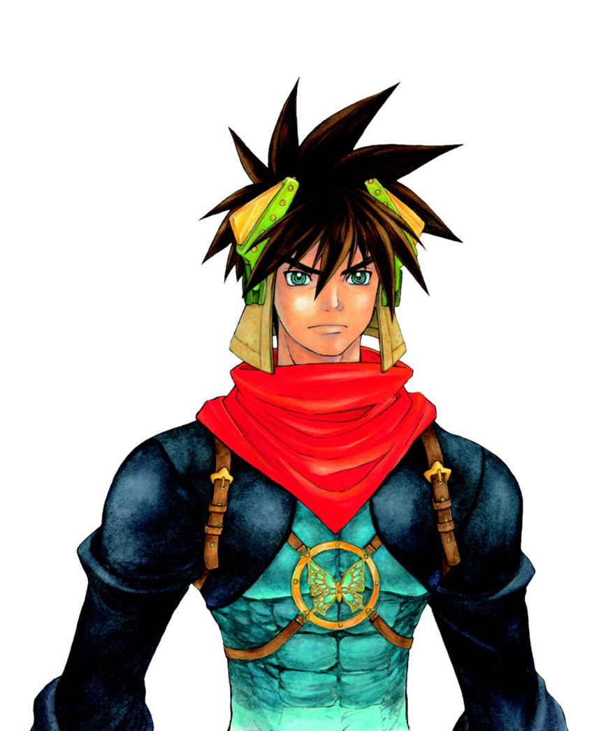 1boy bandana game_arts grandia grandia_ii highres kanoe_youshi male_focus official_art ryudo_(grandia) scan solo