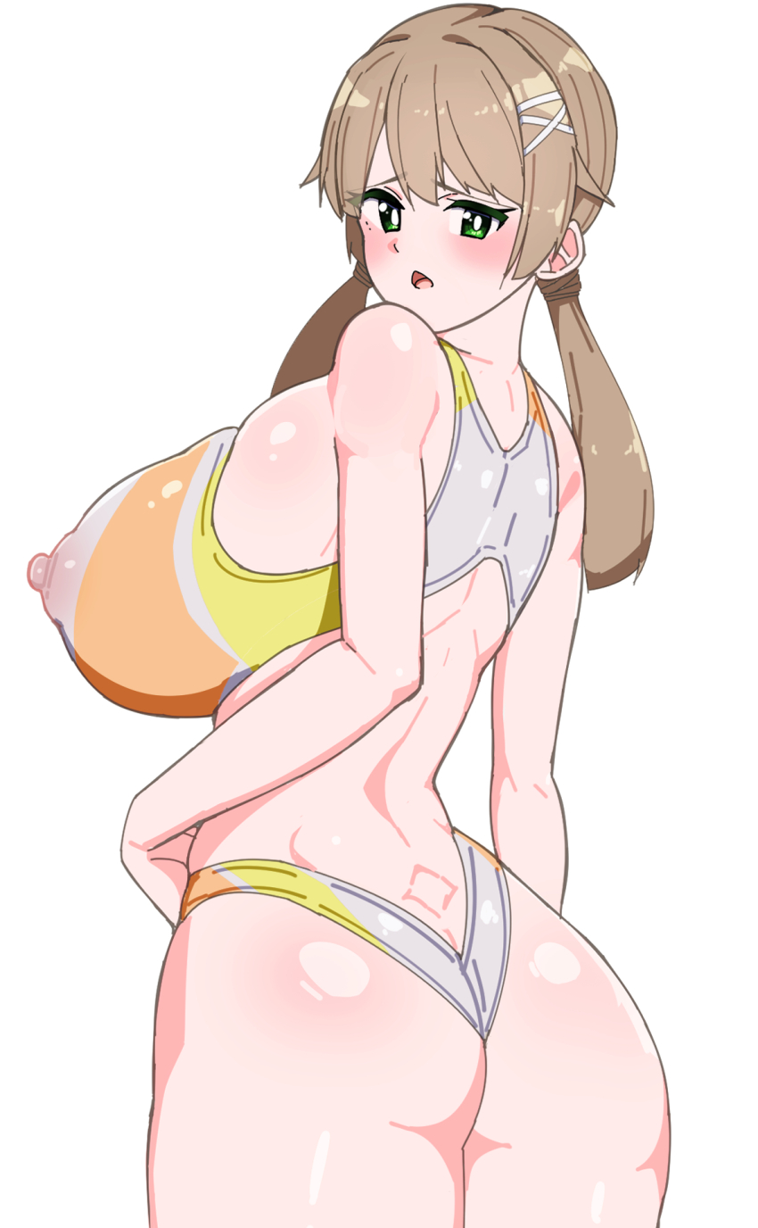 1girl amy_(doa) ass breasts butt_crack dead_or_alive dead_or_alive_xtreme_venus_vacation huge_breasts long_hair swimsuit