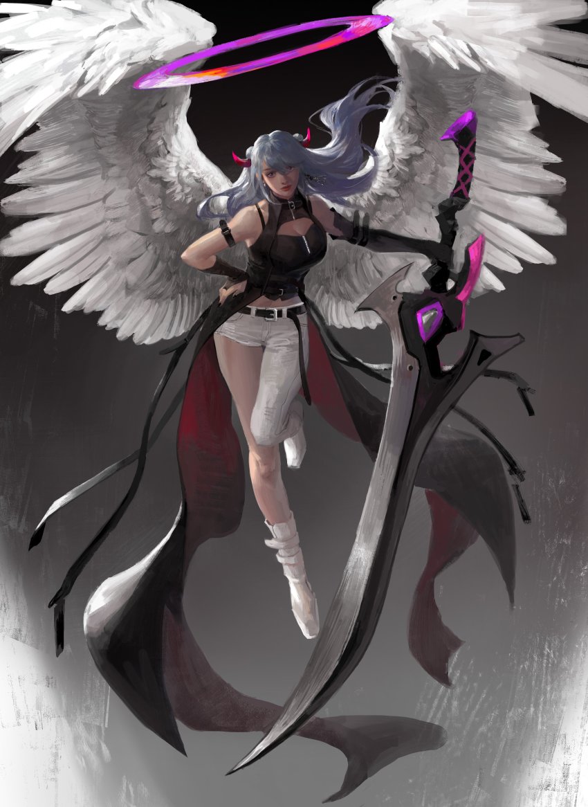 Taak Choi Original Absurdres Highres 1girl Angel Angel Wings Arm