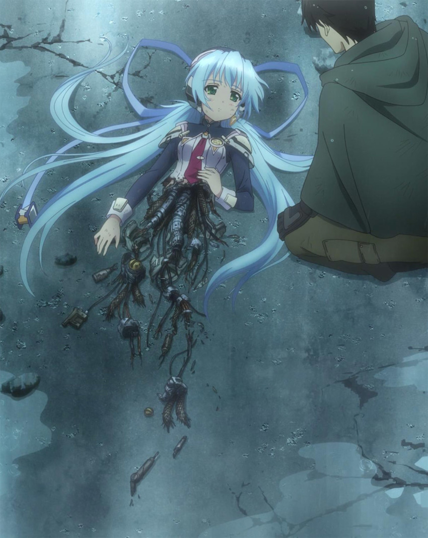 10s android anime_screenshot damaged highres hoshino_yumemi planetarian robot