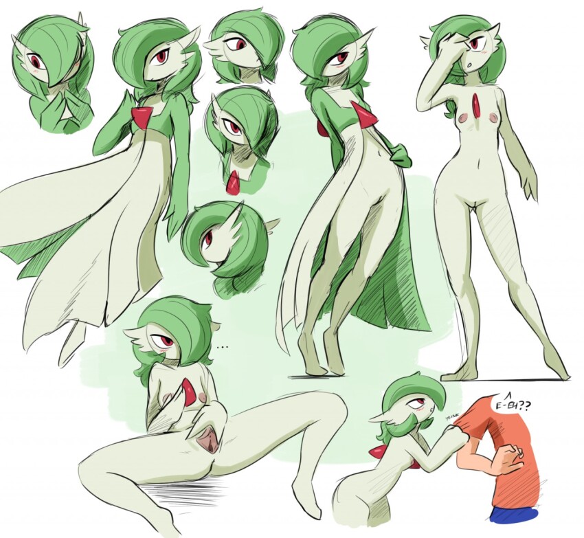 1girl 1other begging blush bob_cut bottomless breasts colored_skin completely_nude creatures_(company) dress game_freak gardevoir gen_3_pokemon green_dress green_hair minuscule_task multiple_pov navel nintendo nipples nude pokemon pov presenting_pussy pussy red_eyes simple_background small_breasts spread_legs spread_pussy spreading_own_pussy standing tagme white_background white_skin