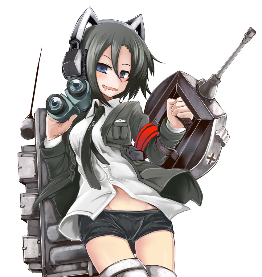 1girl highres ku-ba military military_vehicle motor_vehicle personification solo tank world_of_tanks