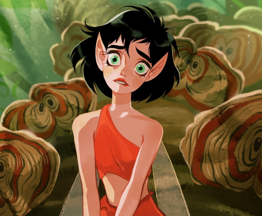 Crysta Ferngully Ferngully The Last Rainforest Commentary Highres 1girl Bare Shoulders