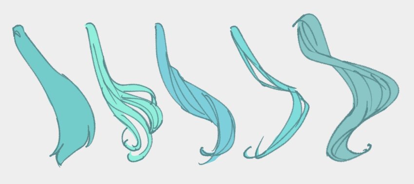 agonasubi annotated aqua_hair commentary detached_hair hair_focus hatsune_miku hatsune_miku_(append) hatsune_miku_(nt) hatsune_miku_(vocaloid3) hatsune_miku_(vocaloid4) highres long_hair piapro ponytail simple_background v4x very_long_hair vocaloid vocaloid_append white_background