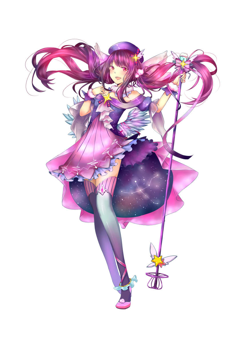 1girl absurdres beijixiong dress female_focus hair_ornament hat highres long_hair purple_hair solo vocaloid xin_hua