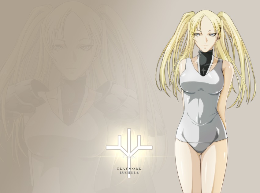 blonde_hair claymore_(series) highres luciela robin_gi swimsuit tagme twintails