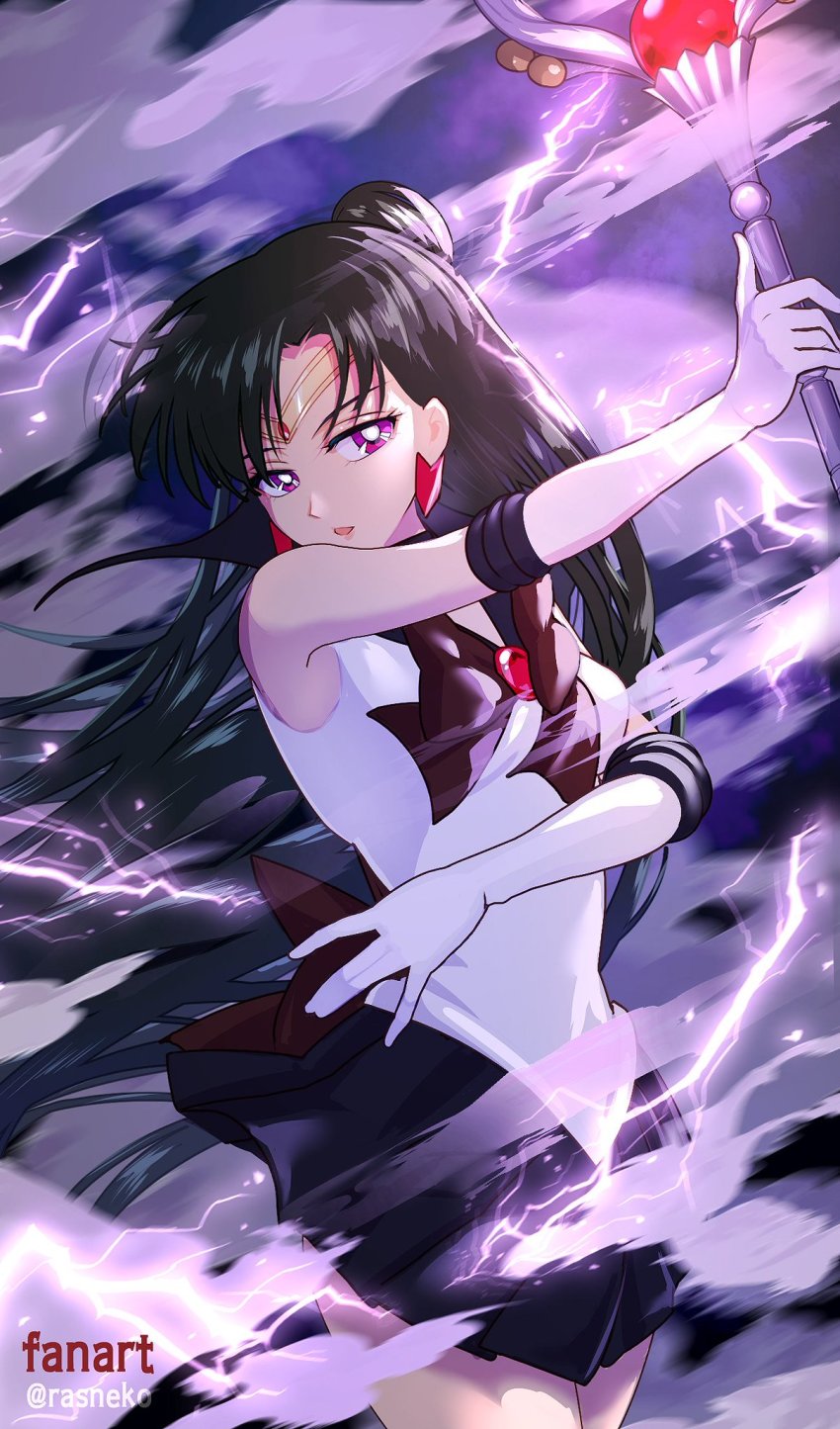 Rasneko Meiou Setsuna Sailor Pluto Bishoujo Senshi Sailor Moon Highres 1girl Black Hair