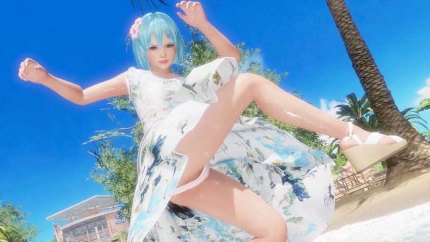 dead_or_alive dress highres nico_(doa) panties underwear upskirt