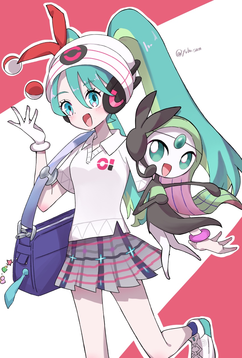 absurdres creatures_(company) game_freak gen_5_pokemon hatsune_miku highres legendary_pokemon meloetta mythical_pokemon nintendo pokemon pokemon_(creature) project_voltage psychic_miku_(project_voltage) twintails vocaloid yuu_bou11