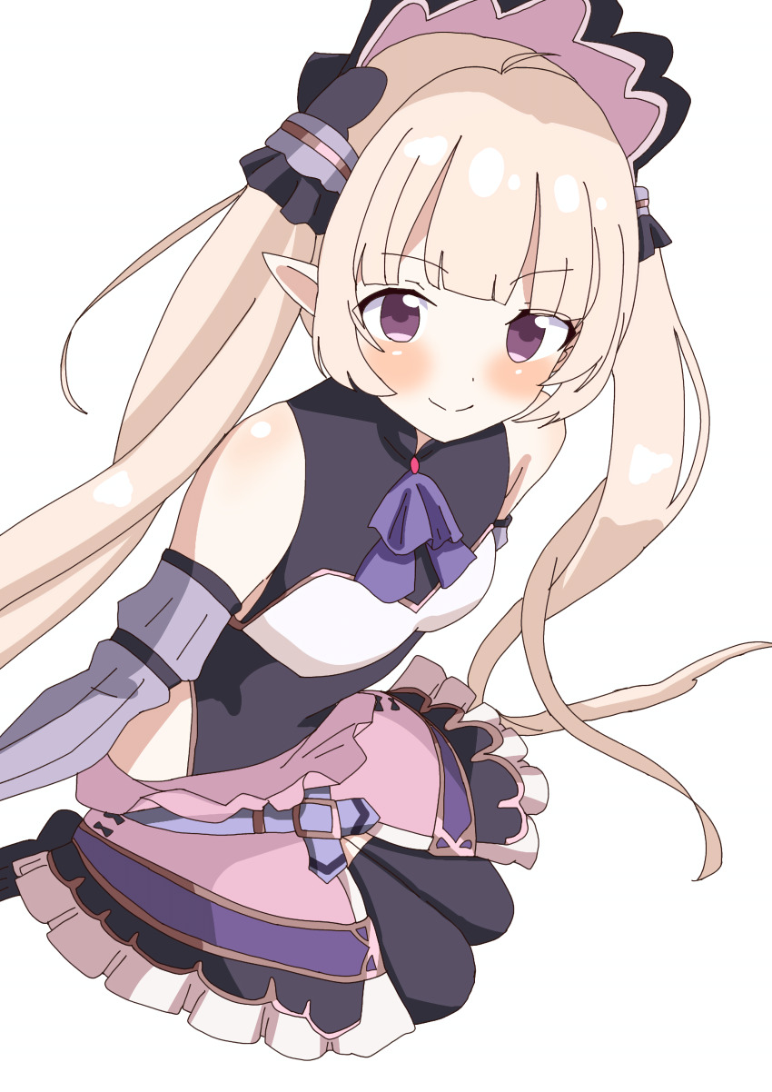 1boy ahoge blonde_hair elf hair_ornament long_hair pointy_ears princess_connect! purple_eyes trap twintails yuki_(princess_connect!)