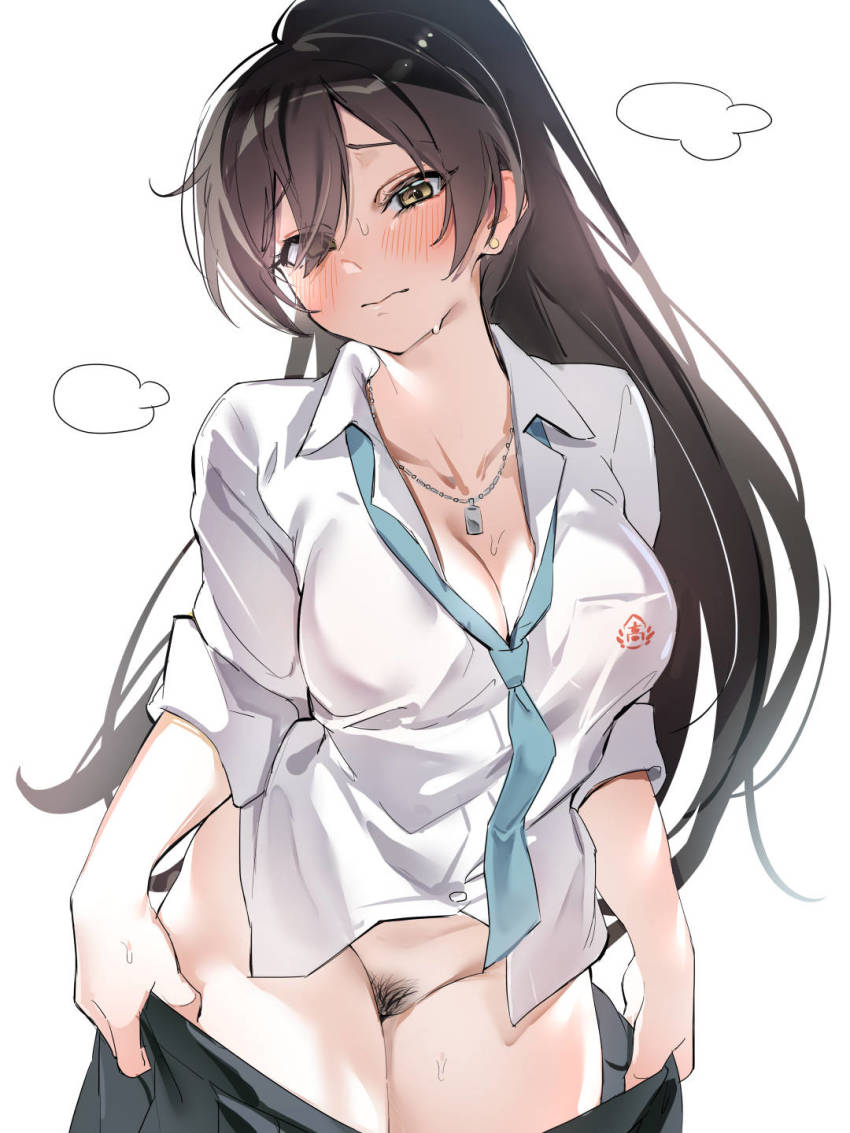 1girl blush breasts highres idolmaster idolmaster_shiny_colors karan large_breasts school_uniform shirase_sakuya tagme