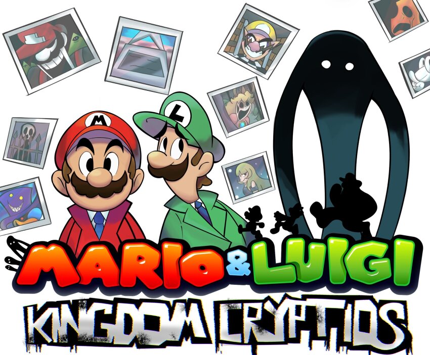 2girls 6+boys alice_(mario_the_music_box) black_sky blank_eyes blonde_hair cover dj_hallyboo english_text facial_hair fake_cover forest formal_clothes green_suit hat hell_valley_sky_trees highres horns l_is_real_2401 looking_at_viewer luigi mario mario&#039;_85 mario_&amp;_luigi_rpg mario_(series) mario_by_m_a_r_i_o mario_party_ds_anti_piracy mario_the_music_box multiple_boys multiple_girls mustache mx_(mario&#039;_85) nature nerdula nintendo photo_(object) princess_peach princess_peach_(the) red_suit scripulous_fingore silhouette sky suit super_mario_64 super_mario_64_classified super_mario_galaxy_2 top_hat upper_body wario wario_apparition