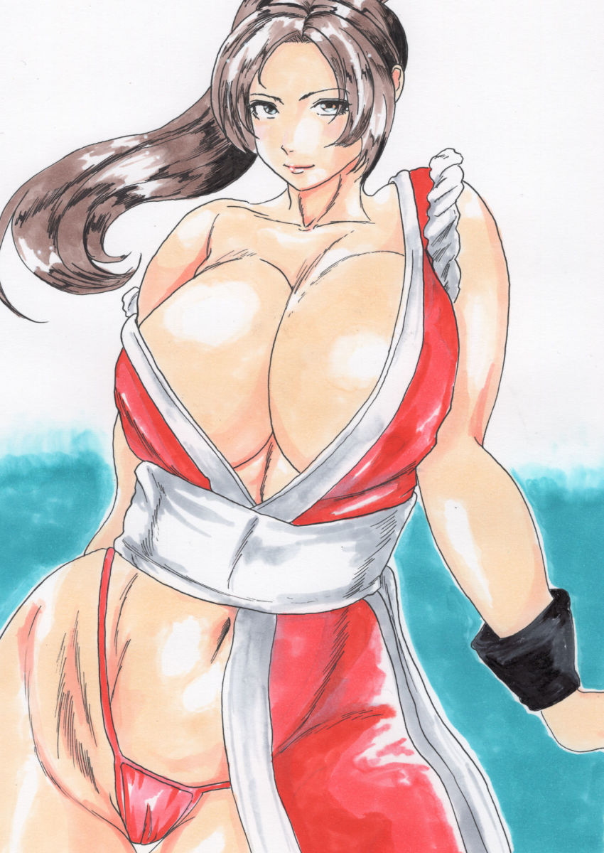 Shiranui Mai Fatal Fury Highres 1girl Breasts Huge Breasts 