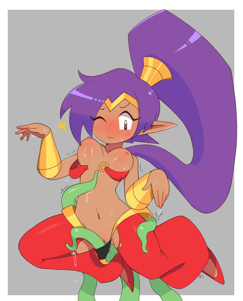 Loveboxf Shantae Shantae Series Highres 1girl Blush Breasts 