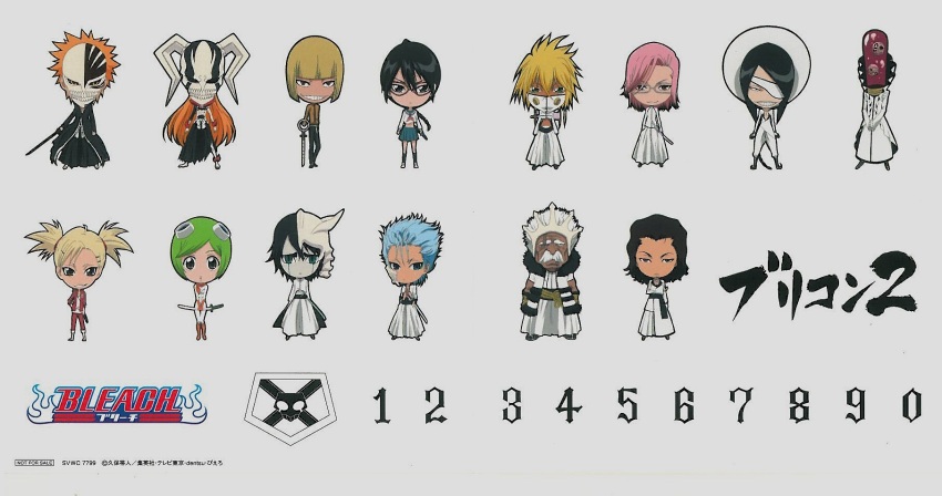 00s 1girl 6+boys aaroniero_arruruerie angry arrancar black_hair bleach blue_hair espada evil_grin evil_smile expressionless facial_mark green_eyes grimmjow_jaegerjaquez grin helmet highres hirako_shinji holding holding_sword holding_weapon kuna_mashiro kurosaki_ichigo logo manly multiple_boys muscular nnoitra_gilga non-web_source number_tattoo official_art pink_hair sarugaki_hiyori scan shonen_jump smile spiked_hair sword szayelaporro_granz tattoo tier_harribel translation_request ulquiorra_cifer weapon yadoumaru_lisa