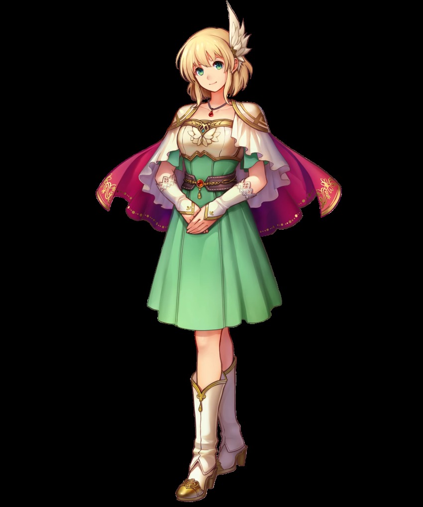 1girl boots female_focus fire_emblem fire_emblem:_thracia_776 fire_emblem_heroes full_body head_tilt high_heel_boots high_heels highres jewelry nanna_(fire_emblem) necklace nintendo official_art own_hands_together short_hair solo standing transparent_background