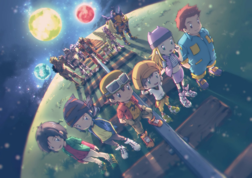 agnimon blitzmon chackmon digimon digimon_frontier fairimon highres himi_tomoki kanbara_takuya kimura_kouichi louwemon minamoto_kouji orimoto_izumi shibayama_junpei wolfmon