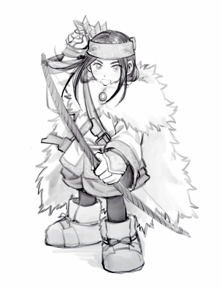 Da Ning Llemonyyyy Asirpa Golden Kamuy Highres 1girl Ainu Ainu Clothes Arrow