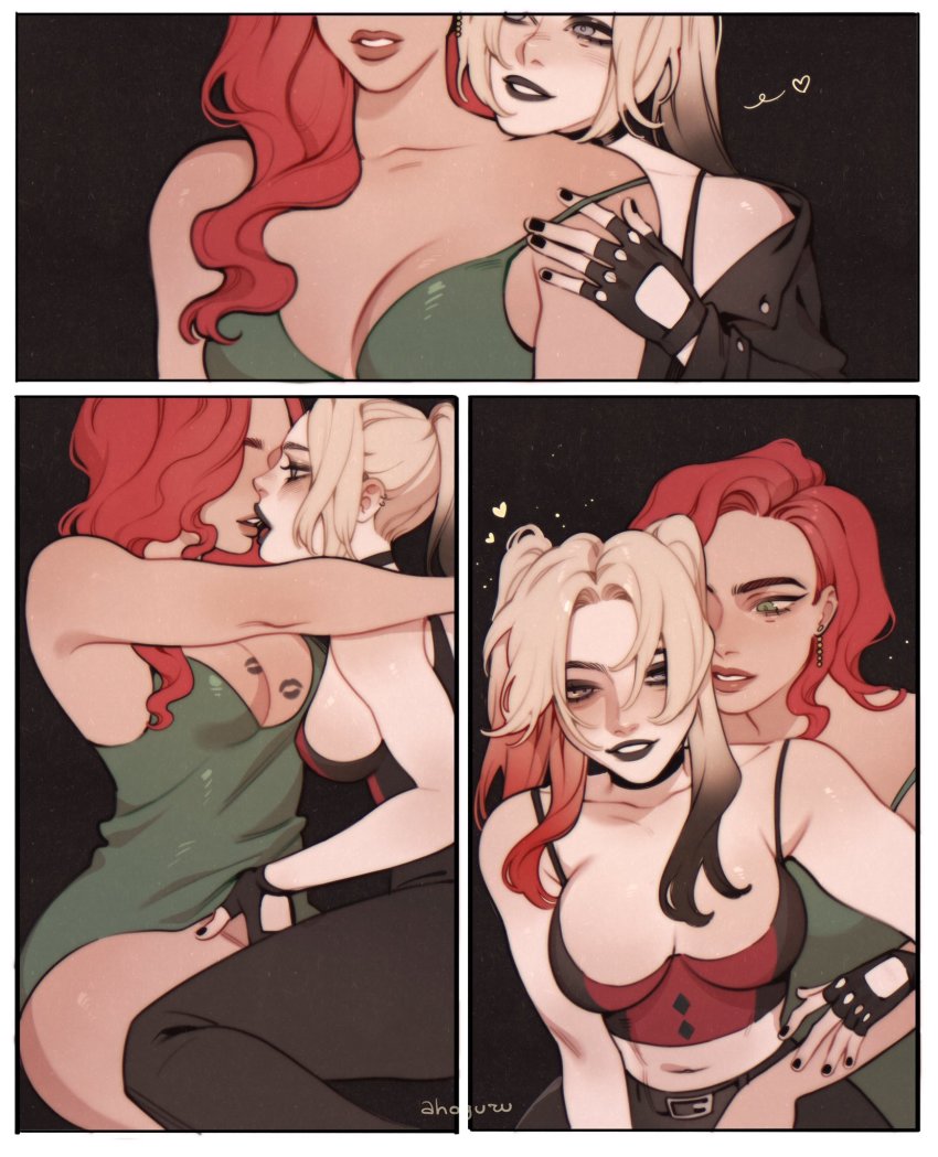 Ahageao49 Harley Quinn Poison Ivy Dc Comics Highres 2girls Belt