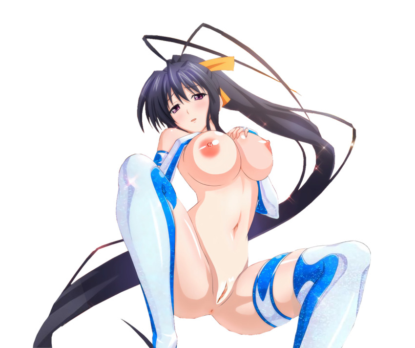 1girl artist_request breasts female_focus high_school_dxd himejima_akeno large_breasts nipples nude_filter source_request third-party_edit uncensored vaginal