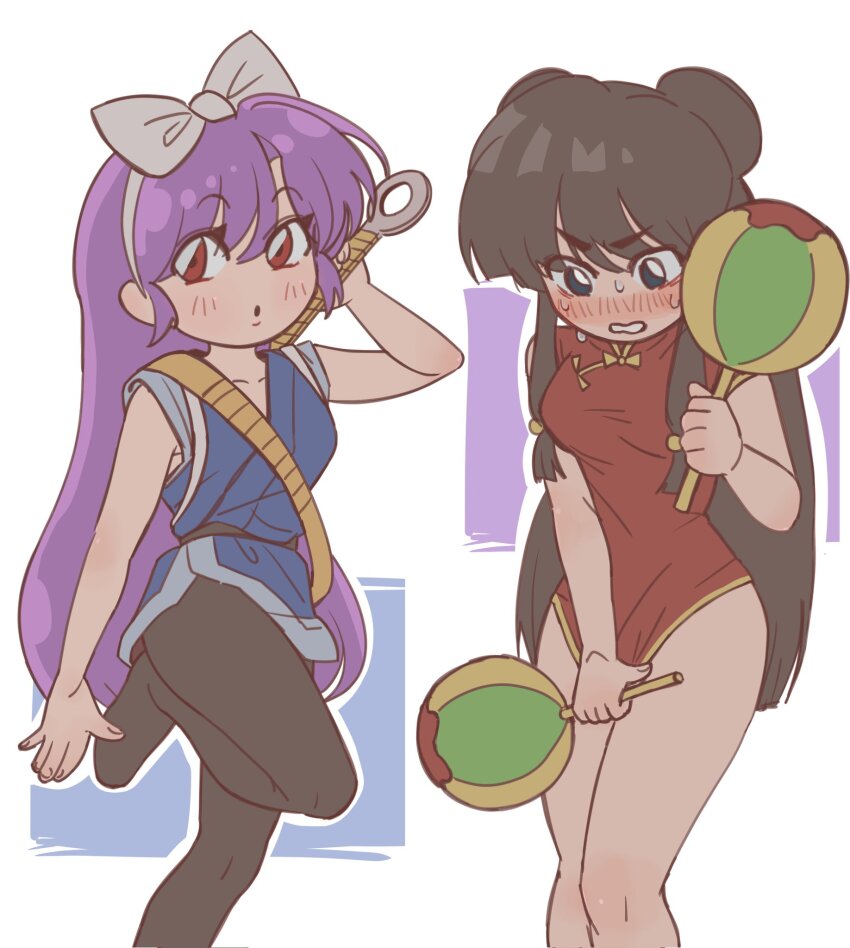 2girls change_in_common_sense kuonji_ukyou multiple_girls ranma_1/2 shampoo_(ranma_1/2)