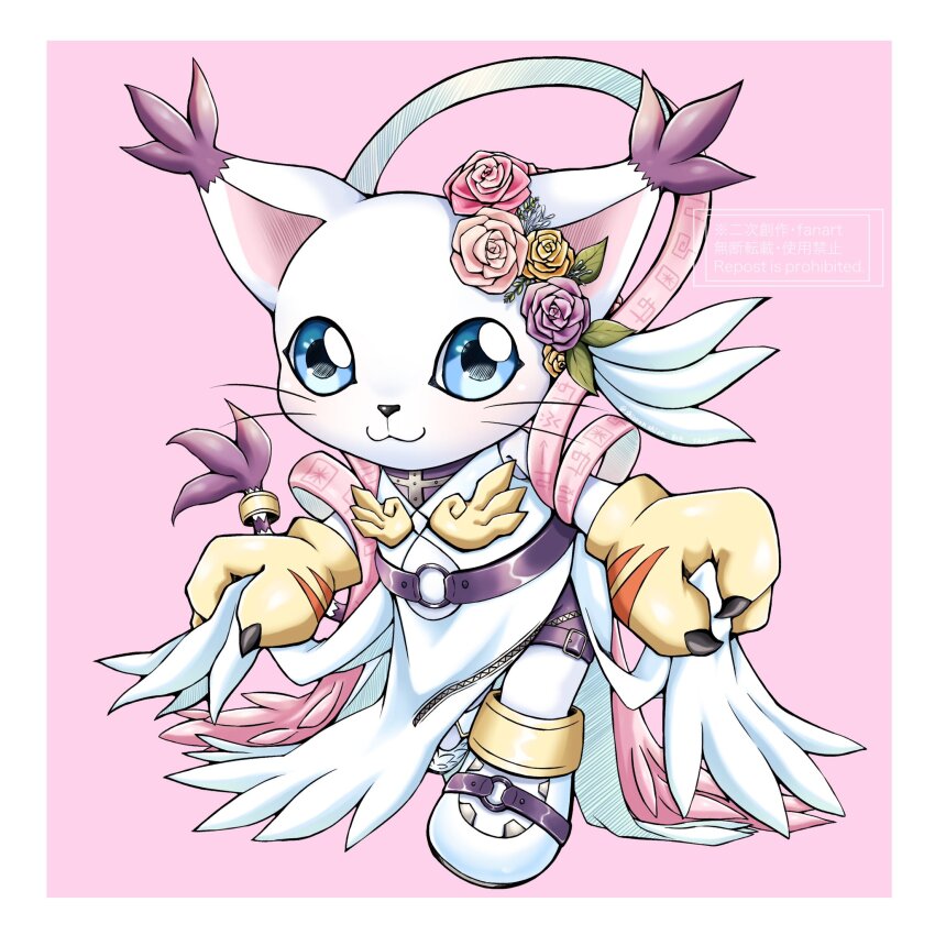 angewomon angewomon_(cosplay) animal_ears cat cat_ears cosplay digimon digimon_(creature) gloves highres holy_ring tail tailmon