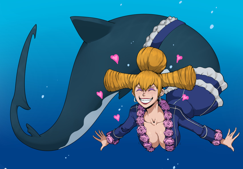 charlotte_praline highres mermaid monster_girl one_piece resident_drawfriend sharp_teeth smile teeth