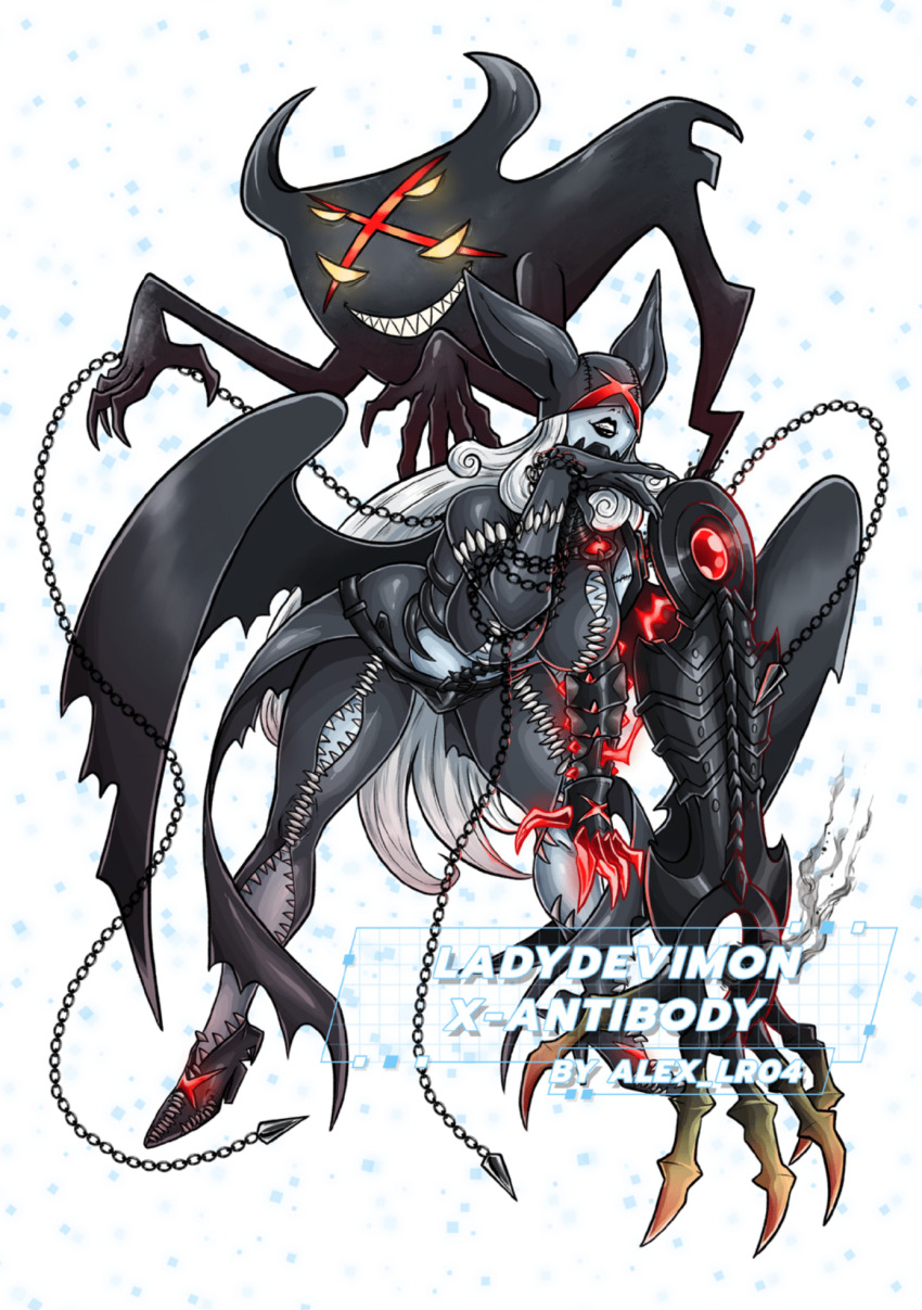 1girl chain claws digimon digimon_(creature) female_focus highres ladydevimon ladydevimon_x-antibody solo