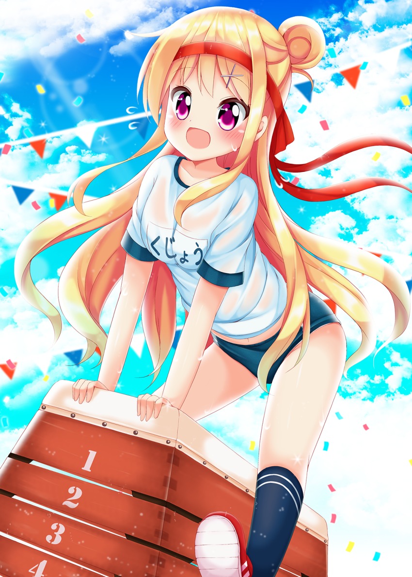 Minato Ojitan Kujou Karen Kin Iro Mosaic Commentary Request Highres 1girl D Blonde Hair 