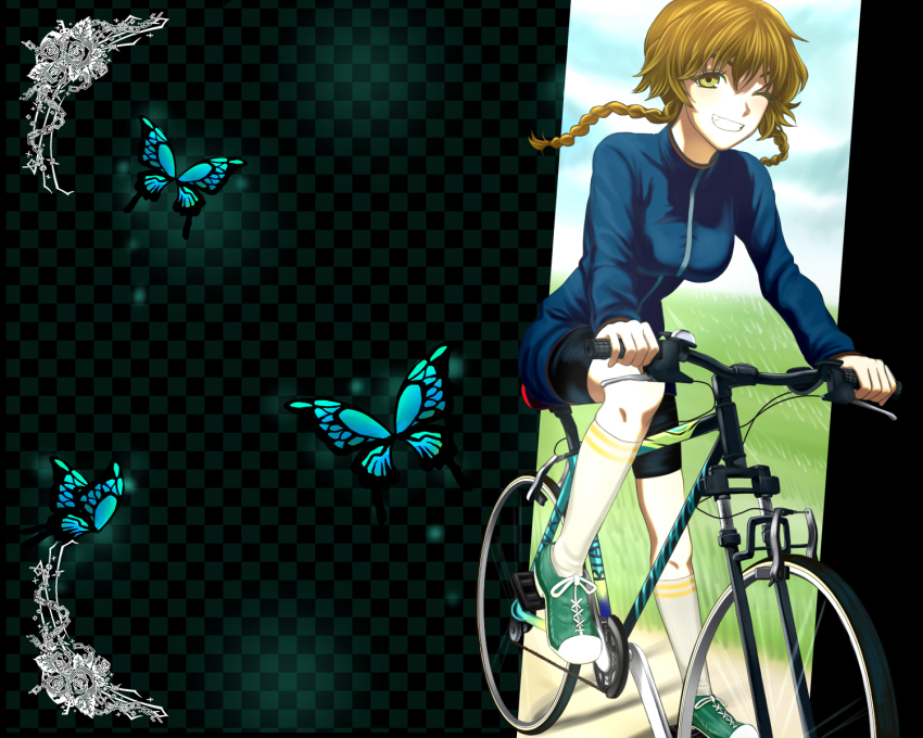 Oretoreon Amane Suzuha Steinsgate Bad Id Bad Pixiv Id Highres 1girl Bicycle Bike Shorts 