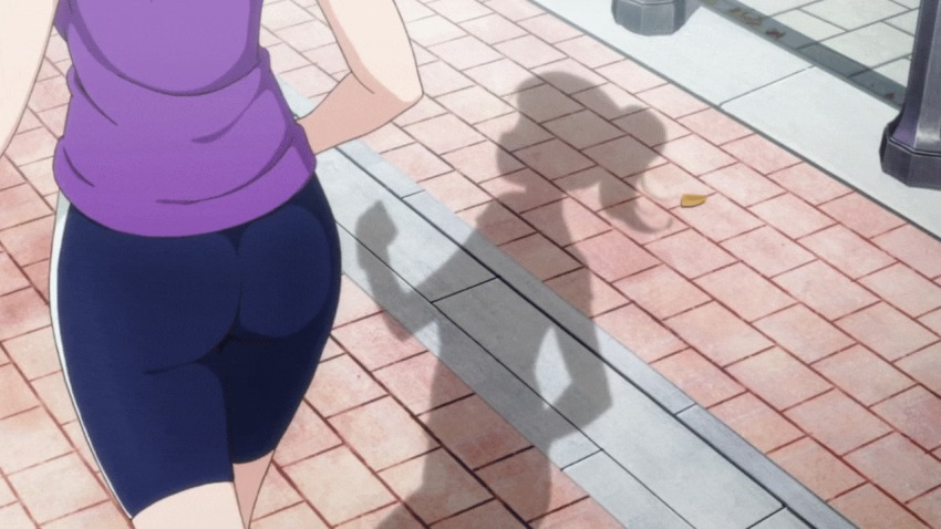 10s 1girl animated animated_gif ass ayase_eli bike_shorts female_focus love_live! love_live!_school_idol_project love_live!_the_school_idol_movie running shadow shorts solo