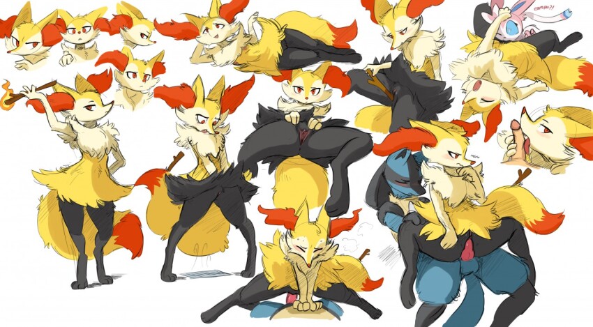 1girl 1other 2boys animal_ears animal_penis anus ass bad_link black_fur blue_fur body_fur braixen creatures_(company) cunnilingus fellatio female_masturbation furry furry_female furry_male game_freak gen_4_pokemon gen_6_pokemon gluteal_fold interspecies knotted_penis lucario masturbation minuscule_task multicolored_fur multiple_boys multiple_pov nintendo nipples object_insertion oral orange_fur penis pink_fur pokemon pokephilia pov presenting_pussy pussy stick sylveon tagme vaginal vaginal_object_insertion white_fur yellow_fur