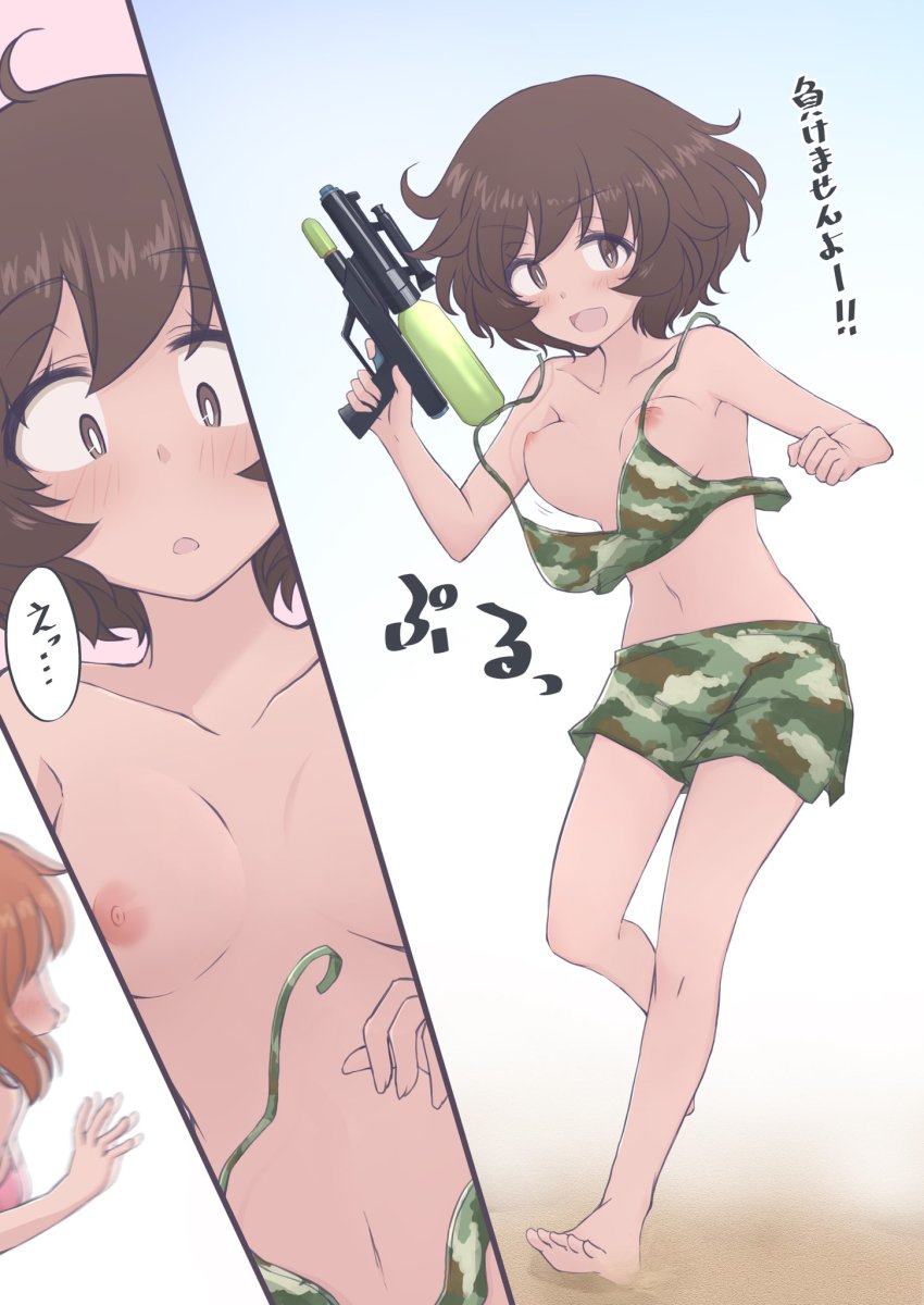 Hazuki Haru Akiyama Yukari Girls Und Panzer Bad Id Bad Twitter Id Highres Bikini Blush 0274