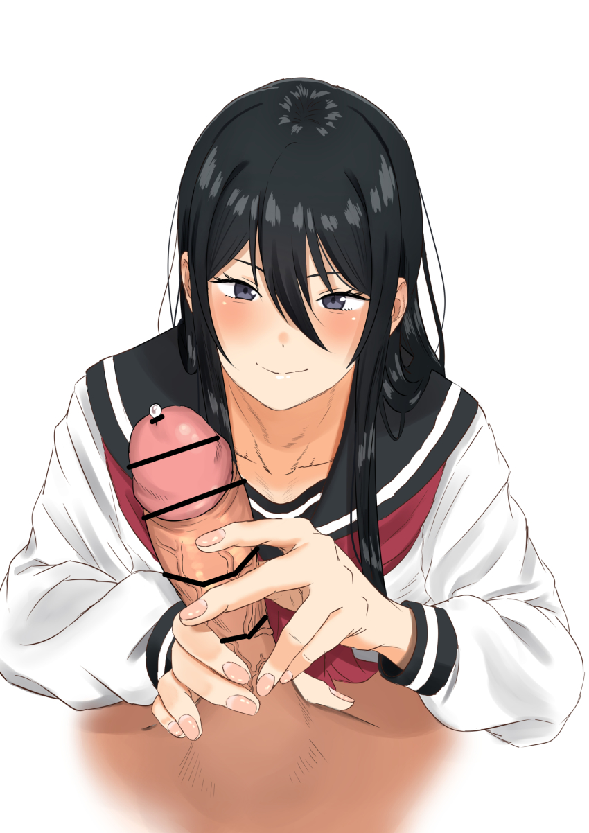 2boys black_hair highres long_hair multiple_boys penis pov seike_taroumaru trap yaoi