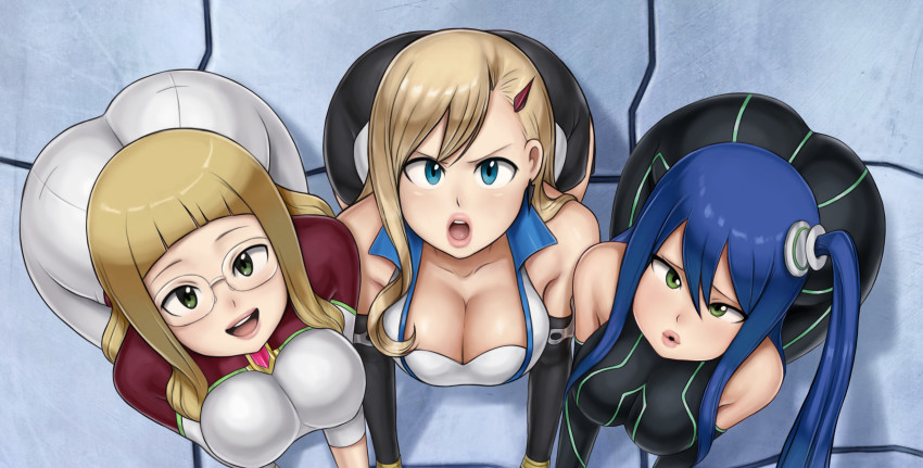 3girls breasts clarisse_layer cleavage eden&#039;s_zero enenra eye_contact highres huge_breasts labilia_christy large_breasts looking_at_another multiple_girls pov rebecca_bluegarden