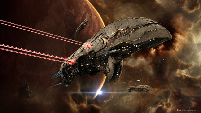 3d amarr_empire_(eve_online) apocalypse_(eve_online) attack_ship_(eve_online) battleship_(eve_online) birgirpall brown_background brown_theme building cannon cloud commentary company_name dated drone energy energy_beam energy_cannon eve_online firing fleet flying glowing highres in_orbit laser laser_cannon logo medium_drone_(eve_online) military_vehicle nebula no_humans official_art outdoors photoshop_(medium) planet realistic scenery science_fiction sky space space_station spacecraft star_(sky) star_(symbol) starfighter starry_sky starry_sky_background turret vehicle_focus