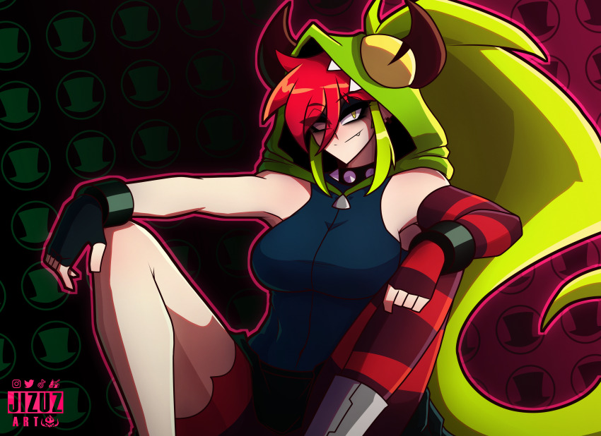 1girl absurdres cartoon_network demencia highres jizuz_kord long_hair red_hair solo villainous yellow_eyes