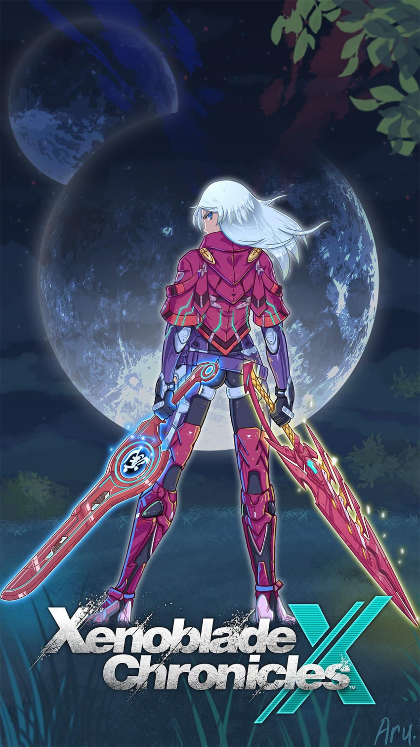 1girl 2020 aegis_sword_(xenoblade) alvein23_(artist) artist_name boots commentary core_crystal_(xenoblade) crossover dark-skinned_female dark_skin deviantart elma_(xenoblade_x) english_commentary full_moon glowing high_heel_boots high_heels highres holding holding_sword holding_weapon in-franchise_crossover logo long_hair looking_at_viewer looking_back monado moon solo sword watermark weapon white_hair xenoblade_chronicles_(series) xenoblade_chronicles_1 xenoblade_chronicles_2 xenoblade_chronicles_x