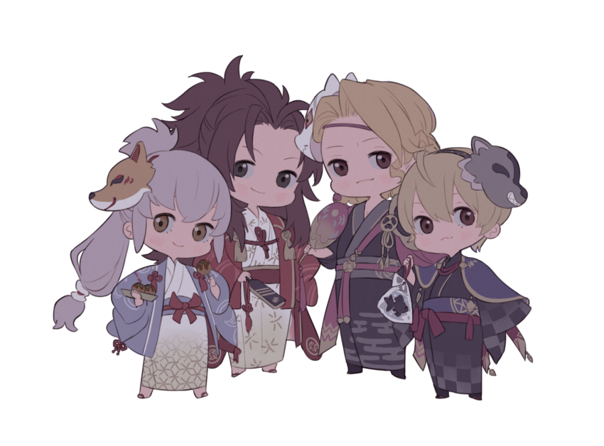 4boys ai-wa blonde_hair brown_eyes fire_emblem fire_emblem_fates fire_emblem_heroes grey_hair japanese_clothes leo_(fire_emblem_fates) leo_(yukata)_(fire_emblem_fates) long_hair looking_at_viewer multiple_boys nintendo official_alternate_costume ryoma_(fire_emblem) ryoma_(dancing_samurai)_(fire_emblem) smile takumi_(fire_emblem) takumi_(yukata)_(fire_emblem) xander_(fire_emblem) xander_(dancing_knight)_(fire_emblem)