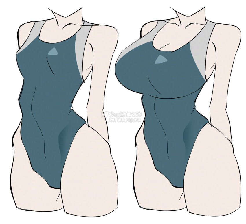 2girls breasts bust_chart competition_swimsuit cropped_legs headless large_breasts multiple_girls one-piece_swimsuit original sg2907369 small_breasts swimsuit