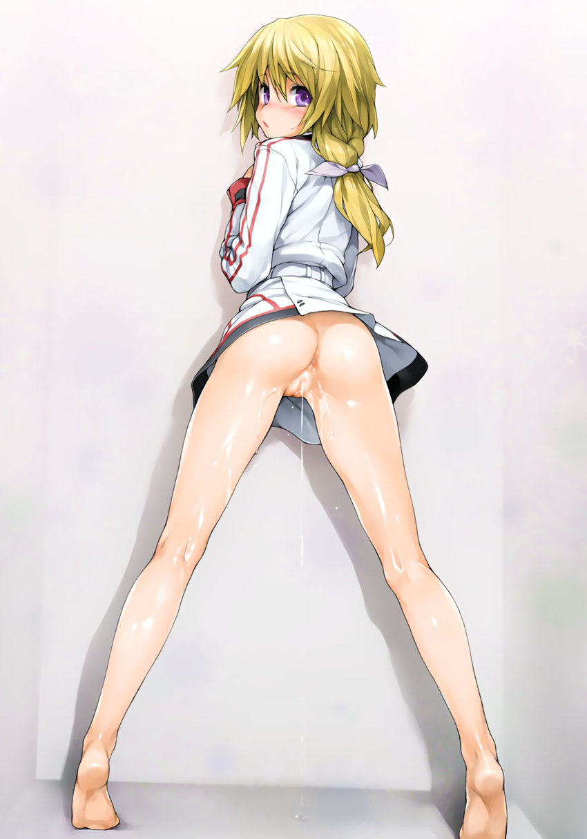 Ishikei Charlotte Dunois Infinite Stratos Highres 10s 1girl Aftersex Against Wall Anus